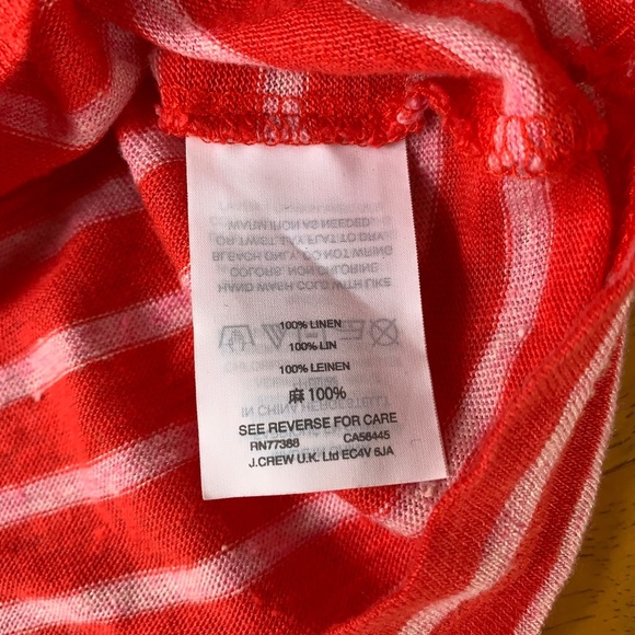 J. Crew Love Linen Front Pocket Red & Pink Stripes Short Sleeve T-Shirt, Size S - Picture 5 of 7